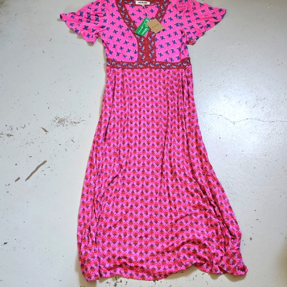Boden Ellie Flutter Maxi Tea Dress Size Small NWT